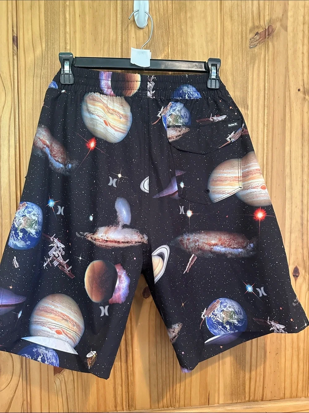 Hurley Black Space Print Swim Trunks